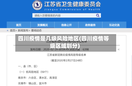 四川疫情是几级风险地区(四川疫情等级区域划分)-第1张图片