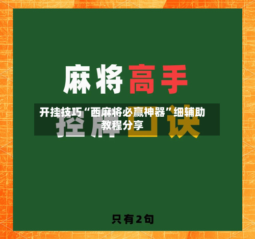 开挂技巧“西麻将必赢神器”细辅助教程分享-第1张图片