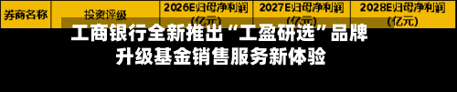 工商银行全新推出“工盈研选	”品牌 升级基金销售服务新体验-第1张图片
