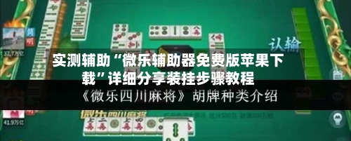 实测辅助“微乐辅助器免费版苹果下载”详细分享装挂步骤教程-第1张图片