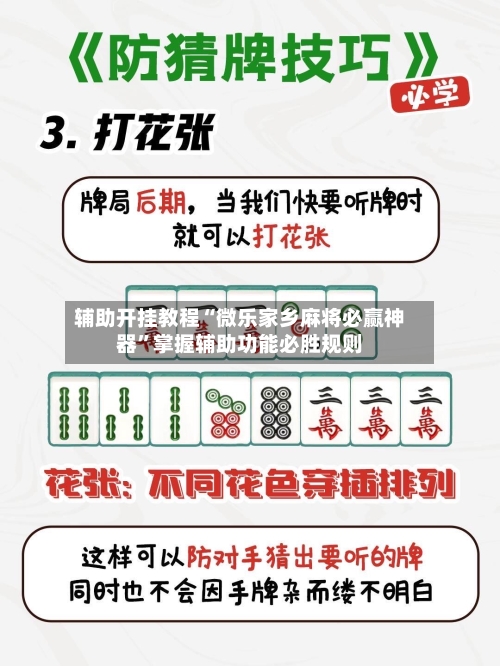 辅助开挂教程“微乐家乡麻将必赢神器”掌握辅助功能必胜规则-第1张图片