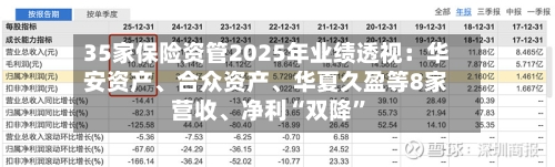35家保险资管2025年业绩透视：华安资产	、合众资产、华夏久盈等8家营收、净利“双降	”-第1张图片