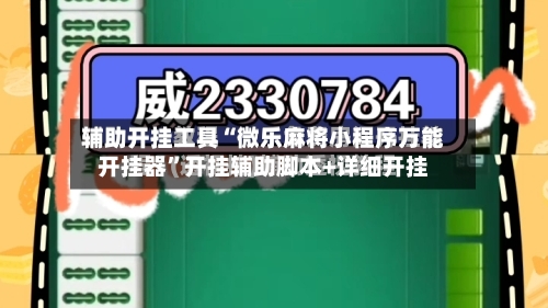 辅助开挂工具“微乐麻将小程序万能开挂器”开挂辅助脚本+详细开挂-第1张图片