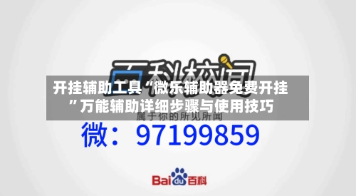 开挂辅助工具“微乐辅助器免费开挂”万能辅助详细步骤与使用技巧-第1张图片
