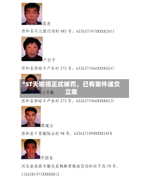 *ST天喻领正式被罚	，已有案件递交立案-第1张图片