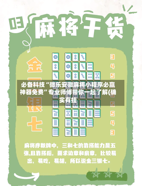 必备科技“微乐安徽麻将小程序必赢神器免费”专业师傅带你一起了解(确实有挂-第1张图片
