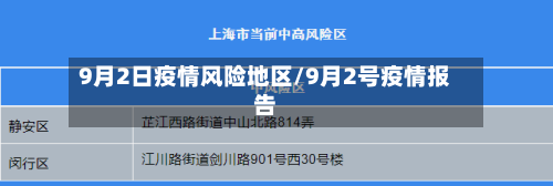 9月2日疫情风险地区/9月2号疫情报告-第1张图片