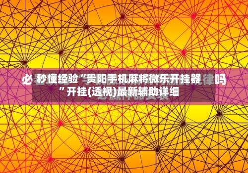 秒懂经验“贵阳手机麻将微乐开挂器”开挂(透视)最新辅助详细-第1张图片