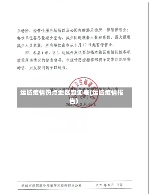 运城疫情热点地区查询表(运城疫情报告)-第1张图片