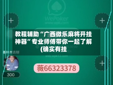 教程辅助“广西微乐麻将开挂神器”专业师傅带你一起了解(确实有挂-第1张图片