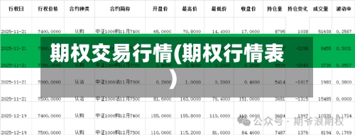 期权交易行情(期权行情表)-第1张图片