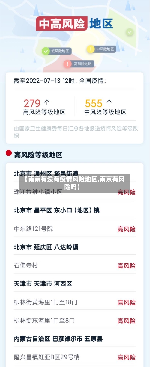 【南京有没有疫情风险地区,南京有风险吗】-第1张图片