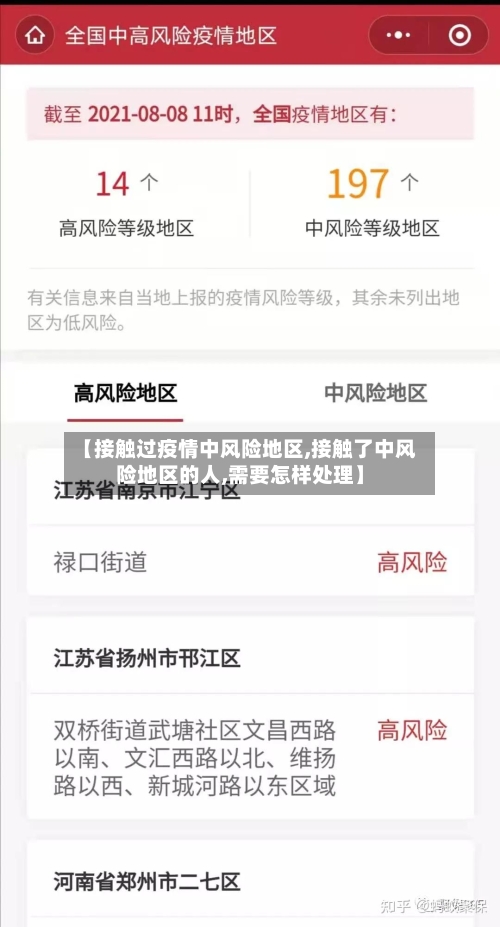 【接触过疫情中风险地区,接触了中风险地区的人,需要怎样处理】-第1张图片