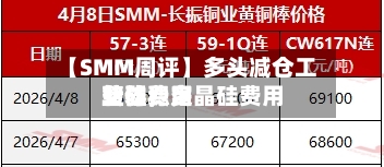【SMM周评】多头减仓工业硅费用转弱，多晶硅费用整体稳定-第1张图片