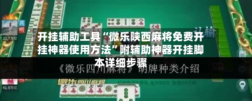 开挂辅助工具“微乐陕西麻将免费开挂神器使用方法”附辅助神器开挂脚本详细步骤-第1张图片