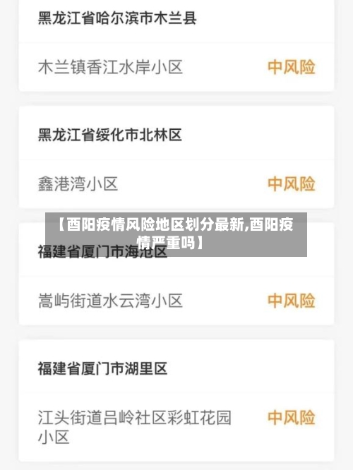 【酉阳疫情风险地区划分最新,酉阳疫情严重吗】-第1张图片
