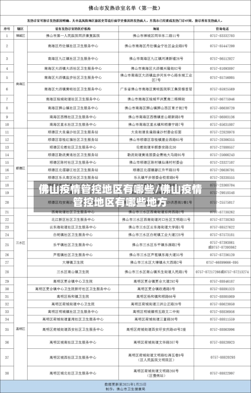 佛山疫情管控地区有哪些/佛山疫情管控地区有哪些地方-第1张图片