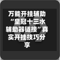 万能开挂辅助“皇冠十三水辅助器链接	”真实开挂技巧分享-第1张图片