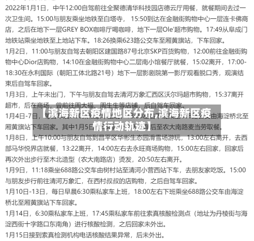 【滨海新区疫情地区分布,滨海新区疫情行动轨迹】-第1张图片