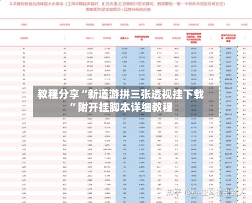 教程分享“新道游拼三张透视挂下载	”附开挂脚本详细教程-第1张图片