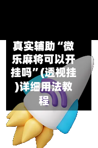 真实辅助“微乐麻将可以开挂吗	”(透视挂)详细用法教程-第1张图片