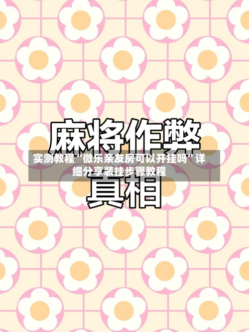 实测教程“微乐亲友房可以开挂吗	”详细分享装挂步骤教程-第1张图片