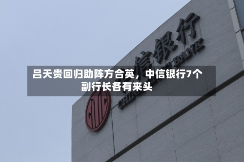 吕天贵回归助阵方合英，中信银行7个副行长各有来头-第1张图片