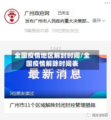全国疫情地区解封时间/全国疫情解除时间表-第1张图片