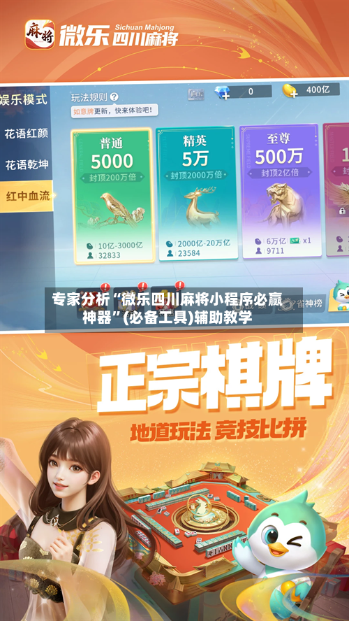 专家分析“微乐四川麻将小程序必赢神器”(必备工具)辅助教学-第1张图片