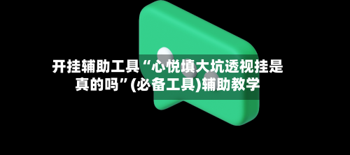 开挂辅助工具“心悦填大坑透视挂是真的吗”(必备工具)辅助教学-第1张图片