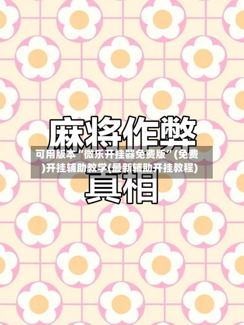 可用版本“微乐开挂器免费版”(免费)开挂辅助教学(最新辅助开挂教程)-第1张图片