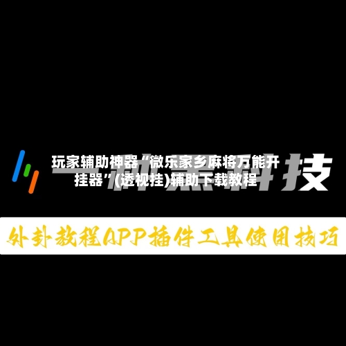 玩家辅助神器“微乐家乡麻将万能开挂器	”(透视挂)辅助下载教程-第1张图片