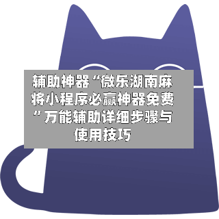 辅助神器“微乐湖南麻将小程序必赢神器免费”万能辅助详细步骤与使用技巧-第1张图片