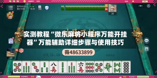 实测教程“微乐麻将小程序万能开挂器	”万能辅助详细步骤与使用技巧-第1张图片