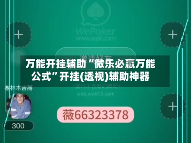 万能开挂辅助“微乐必赢万能公式”开挂(透视)辅助神器-第1张图片