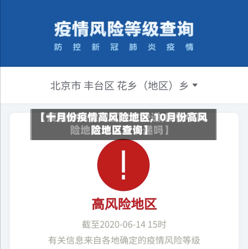 【十月份疫情高风险地区,10月份高风险地区查询】-第1张图片