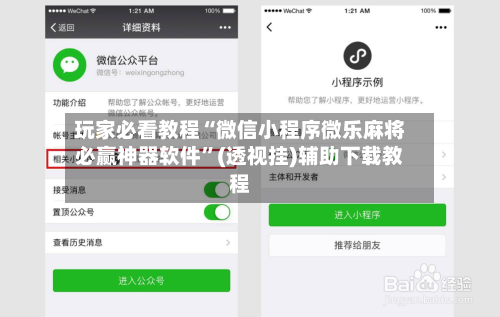 玩家必看教程“微信小程序微乐麻将必赢神器软件”(透视挂)辅助下载教程-第1张图片