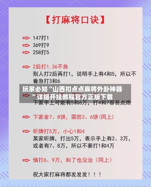 玩家必知“山西扣点点麻将外卦神器	”详细开挂教程官方正版下载-第1张图片