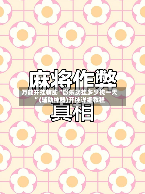 万能开挂辅助“微乐买挂多少钱一天	”(辅助神器)开挂详细教程-第1张图片