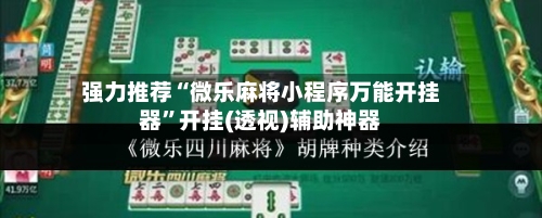 强力推荐“微乐麻将小程序万能开挂器	”开挂(透视)辅助神器-第1张图片