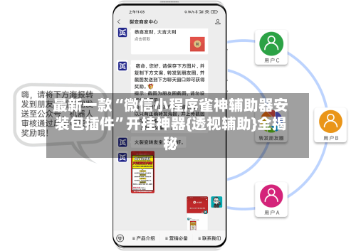 最新一款“微信小程序雀神辅助器安装包插件”开挂神器{透视辅助}全揭秘-第1张图片