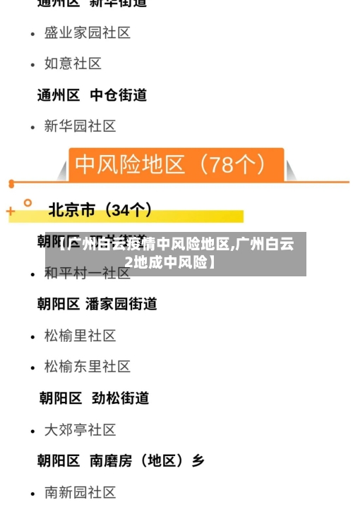 【广州白云疫情中风险地区,广州白云2地成中风险】-第1张图片