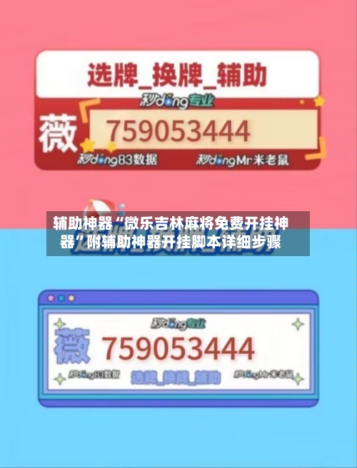 辅助神器“微乐吉林麻将免费开挂神器”附辅助神器开挂脚本详细步骤-第1张图片
